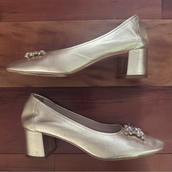 Topshop Gold Rhinestone Heels - Picture 3 of 10